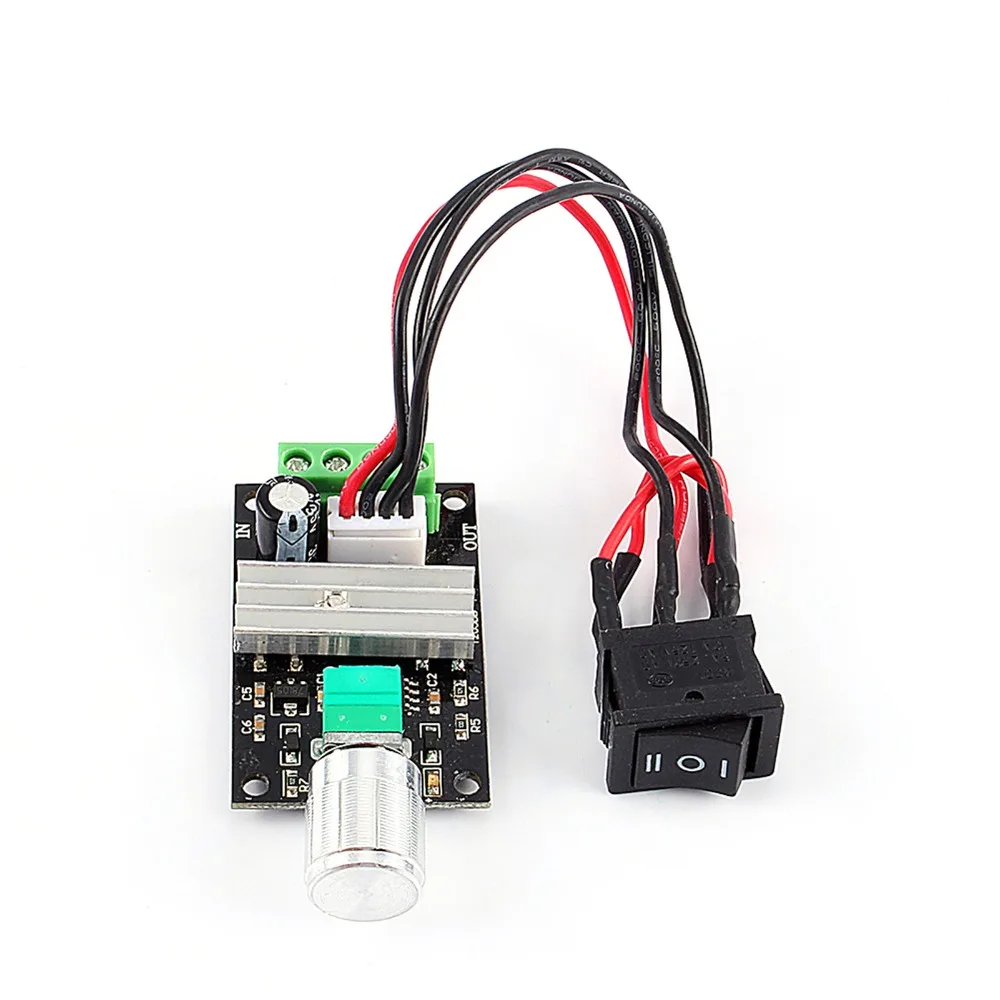 6‑28V Input Voltage DC Motor Speed Controller 80W Power Capacity Adjustable Knob PWM Motor Controller 3A Current Rating