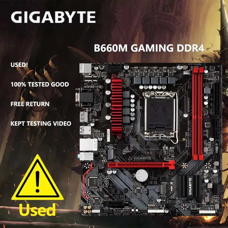 GIGABYTE B660M GAMING DDR4 para Intel B660 DDR4 PCI-E 4.0 5333(O.C.) MHz 64G Compatible con zócalo de 12 generaciones LGA 1700