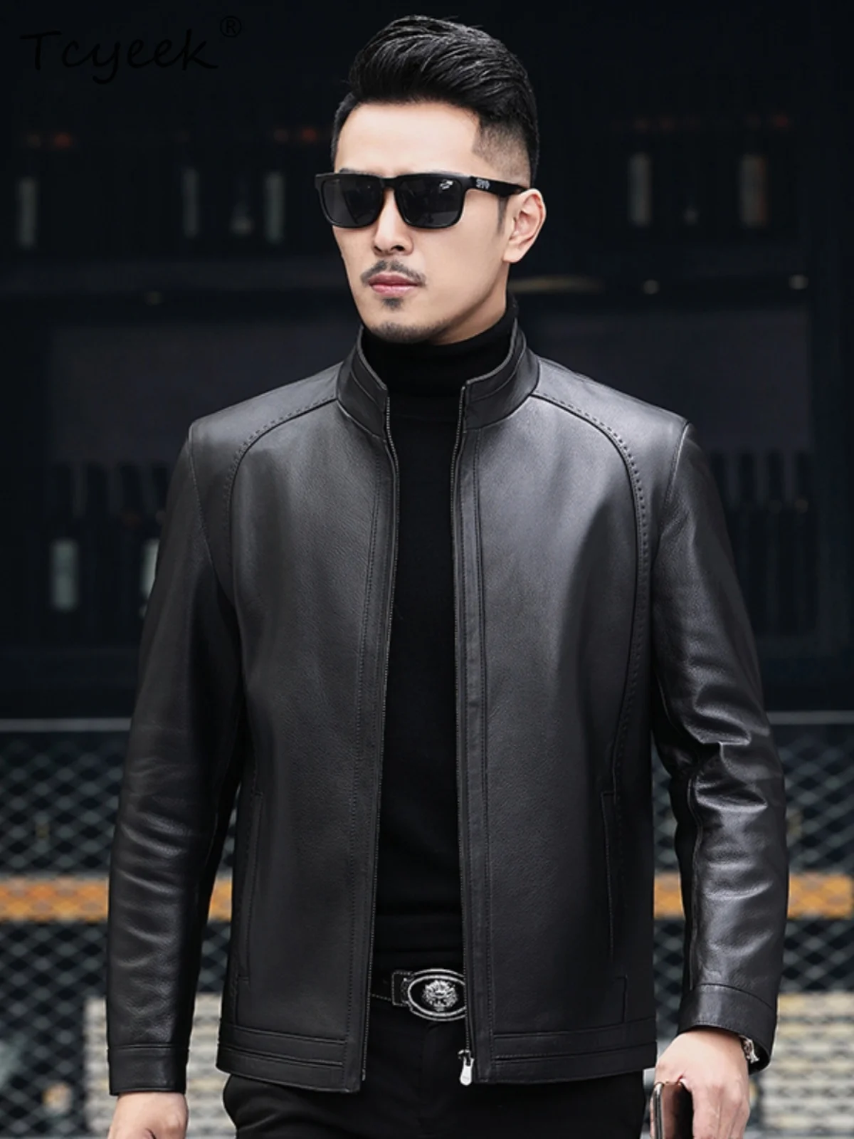 

Tcyeek High-end Genuine Leather Man Jackets Autumn Winter Clothes Down Liner Coat Top Layer Cowhide Mens Coats Casaco Masculino