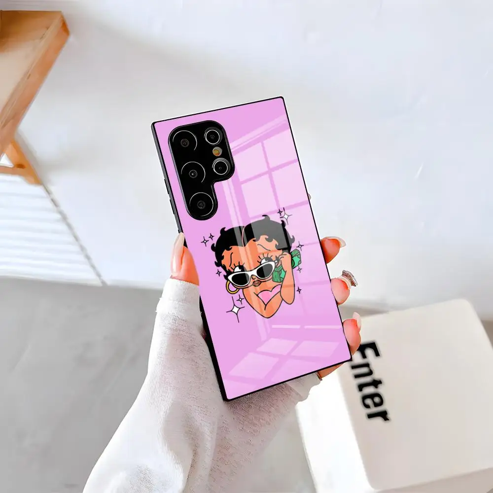 B-Bettys B-Boops Girl Phone Case For Samsung S26 S25 Plus S20 S20 Plus S22 Ultra S23 FE S21 Plus S21 Ultra Glass Cover