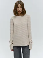 Bornladies Autumn New Fashion Women Cotton Striped Long Sleeve T Shirt Office Casual Simple Round Neck Pullover Tops & Tees - Image 6