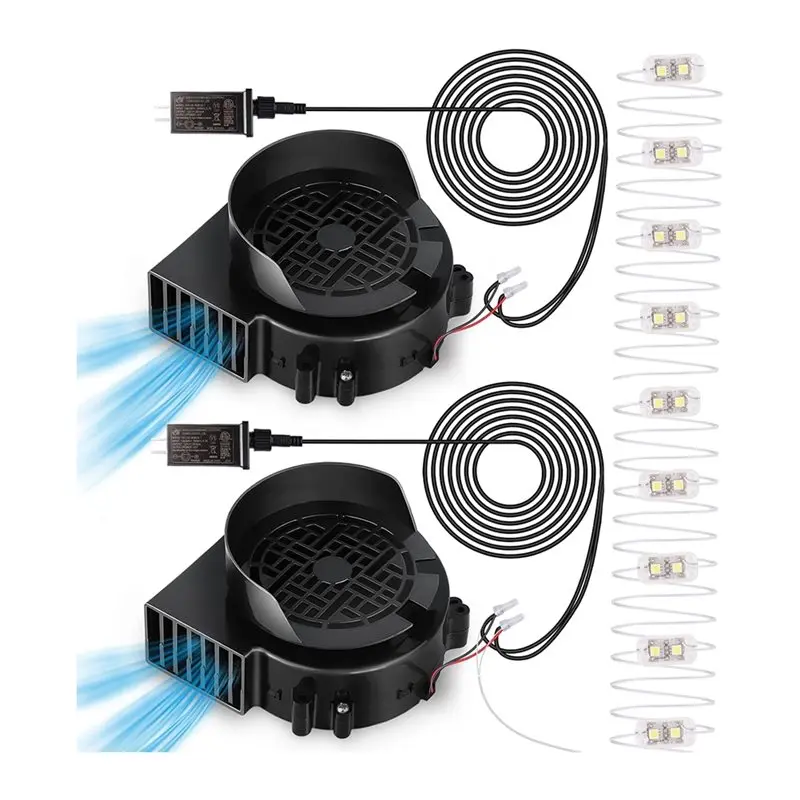 

Flash Trend Air Blower Fan 12V 0.8A 2 Pack Replacement For Inflatables Indoor Outdoor-US Plug