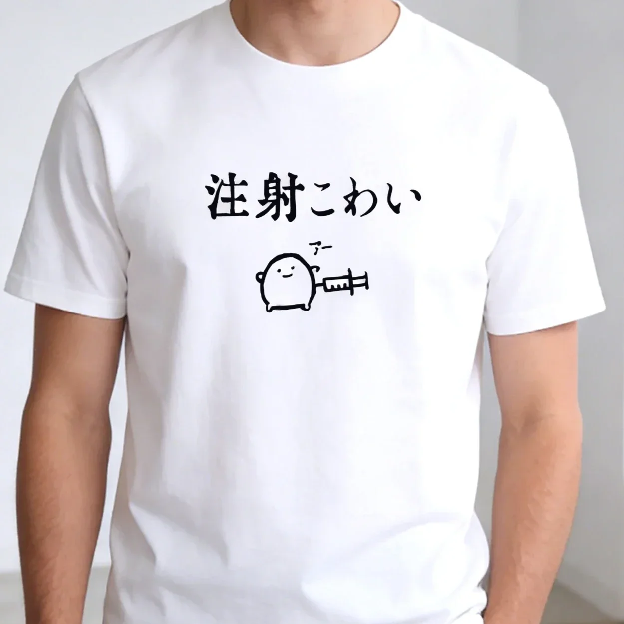 Dentist Injection Is Scary Cute Japanese Illustration Print Women's Clothing Harajuku Style Short Sleeve Tee Summer Y2k Sale Top