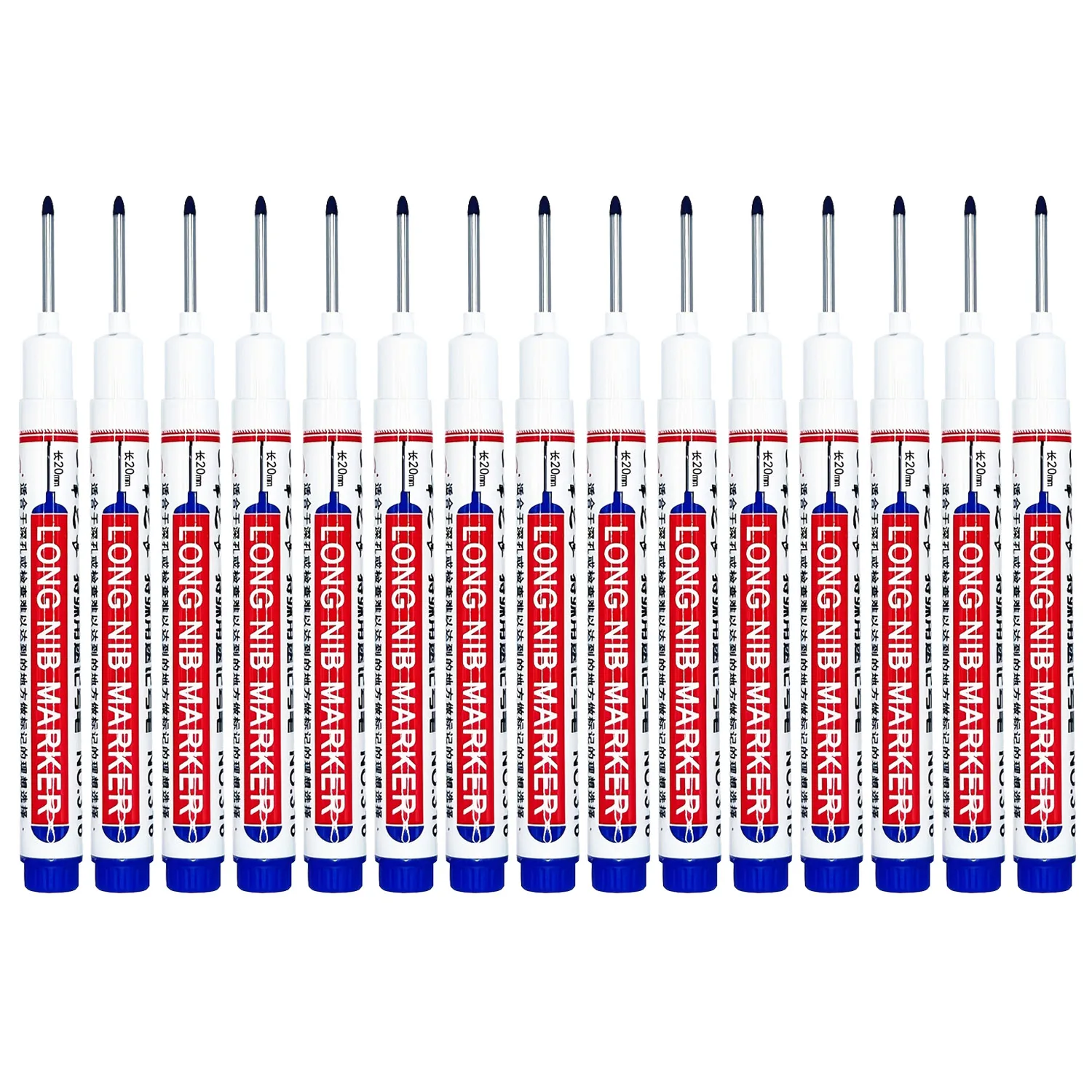 5-15 stuks 20mm Diepe Gat Lange Punt Markeringen Voor Metaal Perforeren Pen Waterdicht Badkamer Houtbewerking Decoratie Multifunctioneel