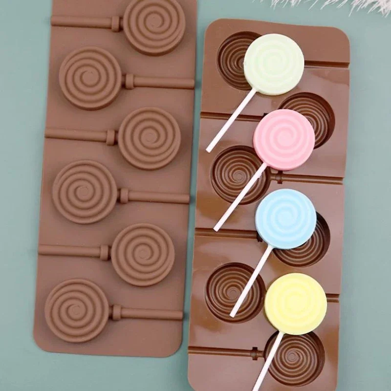 

6 Even Doughnut Silicone Mold Lollipop Chocolate Cheese Stick Making Tools DIY Children's Candy Baking Mold Kitchen Bakeware