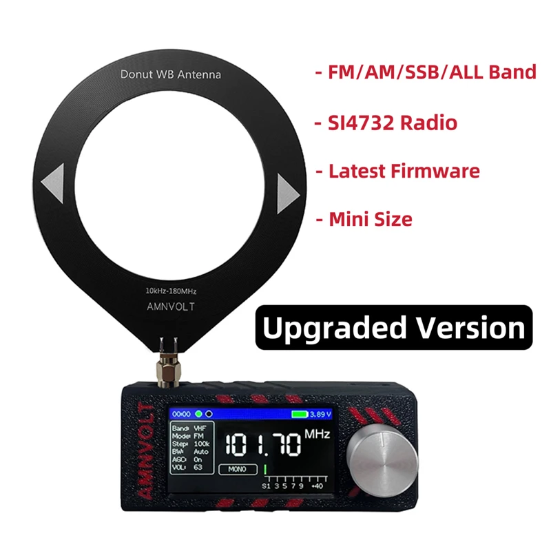 

Модернизированная версия AMNVOLT ATS MINI PRO SI4732 полнодиапазонный DSP радиоприемник LSB USB AM FM-радиоприемник 1,9-дюймовый IPS-экран HF SW MW VHF