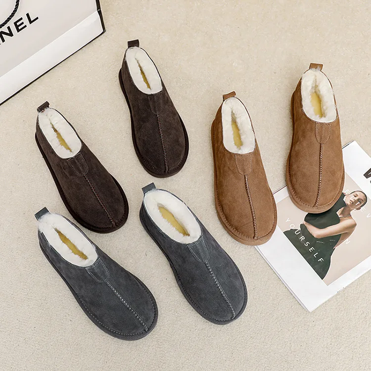 أحذية للجنسين للرجال شباشب قطنية شتوية كاجوال للاستخدام الداخلي والخارجي أحذية غير قابلة للانزلاق أحذية رياضية مخملية دافئة للرجال والنساء شباشب ثلج #5