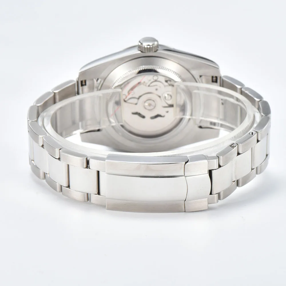 ساعات يد عصرية 39 ملم للرجال مقترن بسوار من الفولاذ المقاوم للصدأ 316L وحركة ميكانيكية أوتوماتيكية يابانية NH35