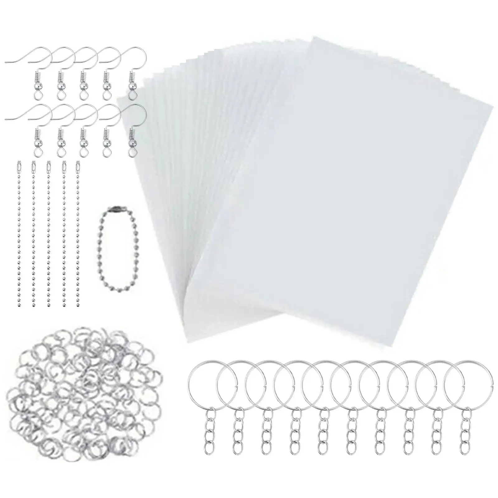 Heat Shrink Plastic Sheets Set Pack Art Paper Heat Shrink for Keychain Ornaments Craft Embellishment Scrapbooking