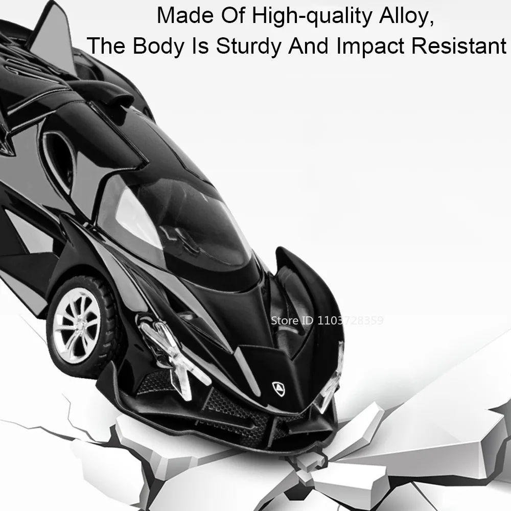 1:32 Apollo EVO M4CSL modelo de juguete en miniatura supercares aleación Diecast coches deportivos sonido luz puertas abiertas tirar hacia atrás para regalos de niños