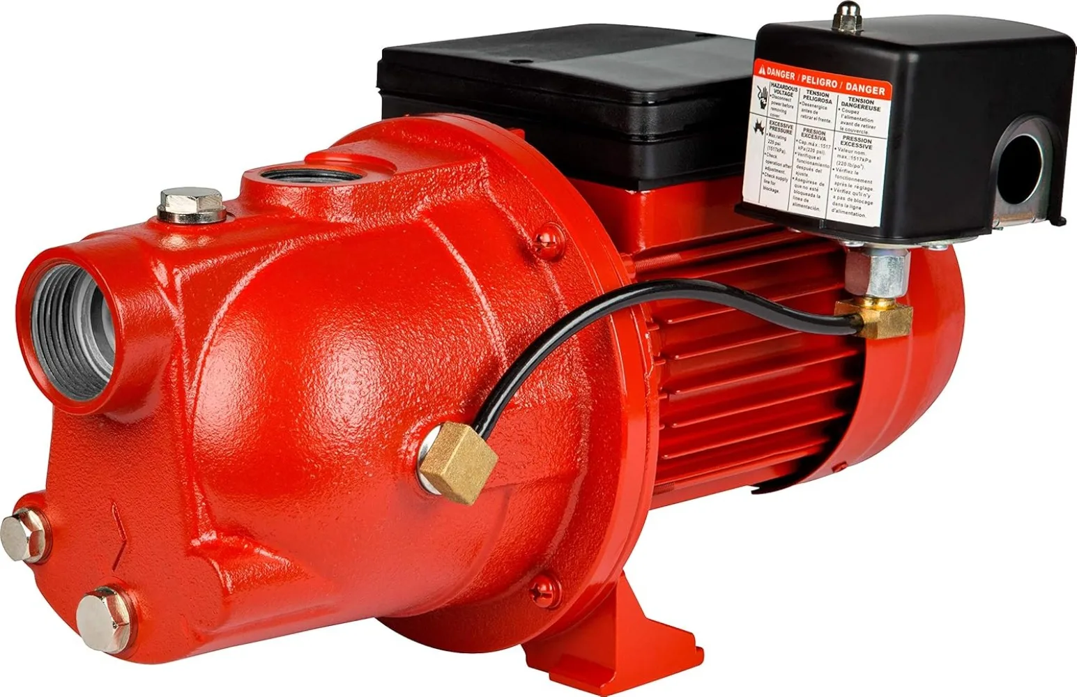 RL-SWJ50 1/2 HP, 12.6 GPM Dual Voltage (115/230 Volts) Cast Iron Shallow Well Jet Pump, Red