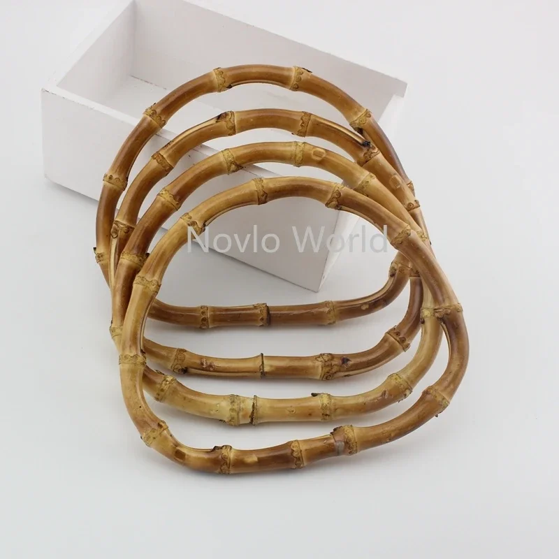 

2-10-20 pieces,2 Size Natural bamboo handles for women bags,D shaped knit bag handbags bamboo handle