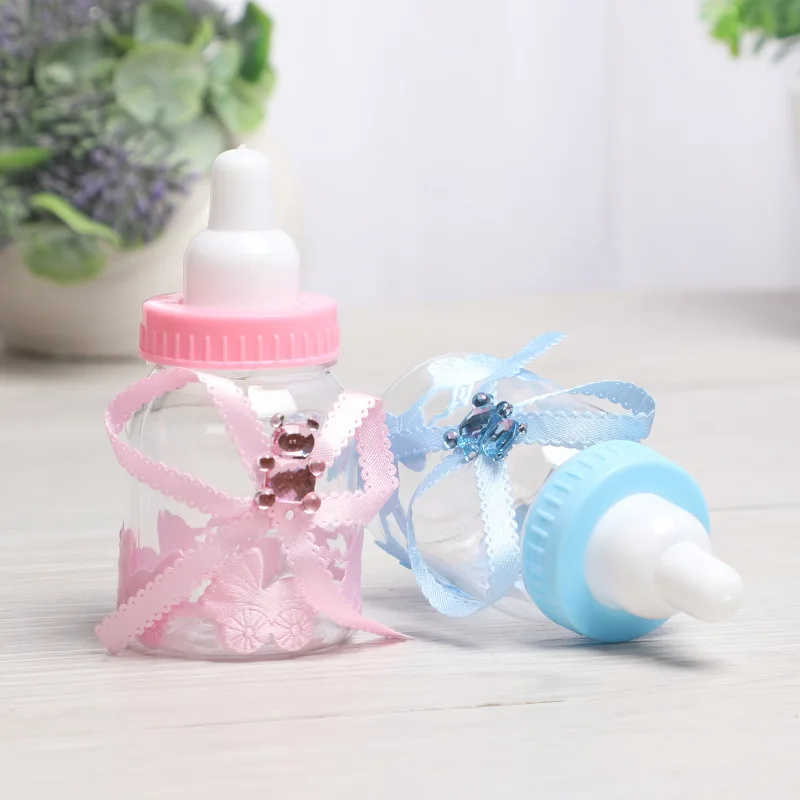 

24pcs/set Party Candy Box, Small Baby Bottle Plastic Box, Welcoming Newborn Gift Box, Game Table Decoration, Gift Box Packaging