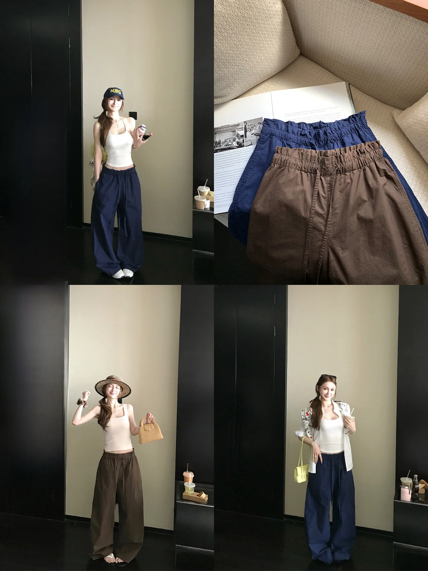 

Skk Store High Density Washed Cotton Women's Casual Pants Straight Leg Loose Fit Natural Waist Rope Door Spring 2026 China