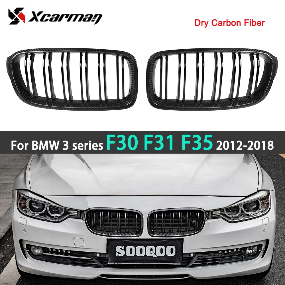 

For BMW 3 Series F30 F31 F35 2012-2018 320i 325i 328i Car Accessories Real Dry Carbon Fiber Bumper Kidney Grill Front Grille