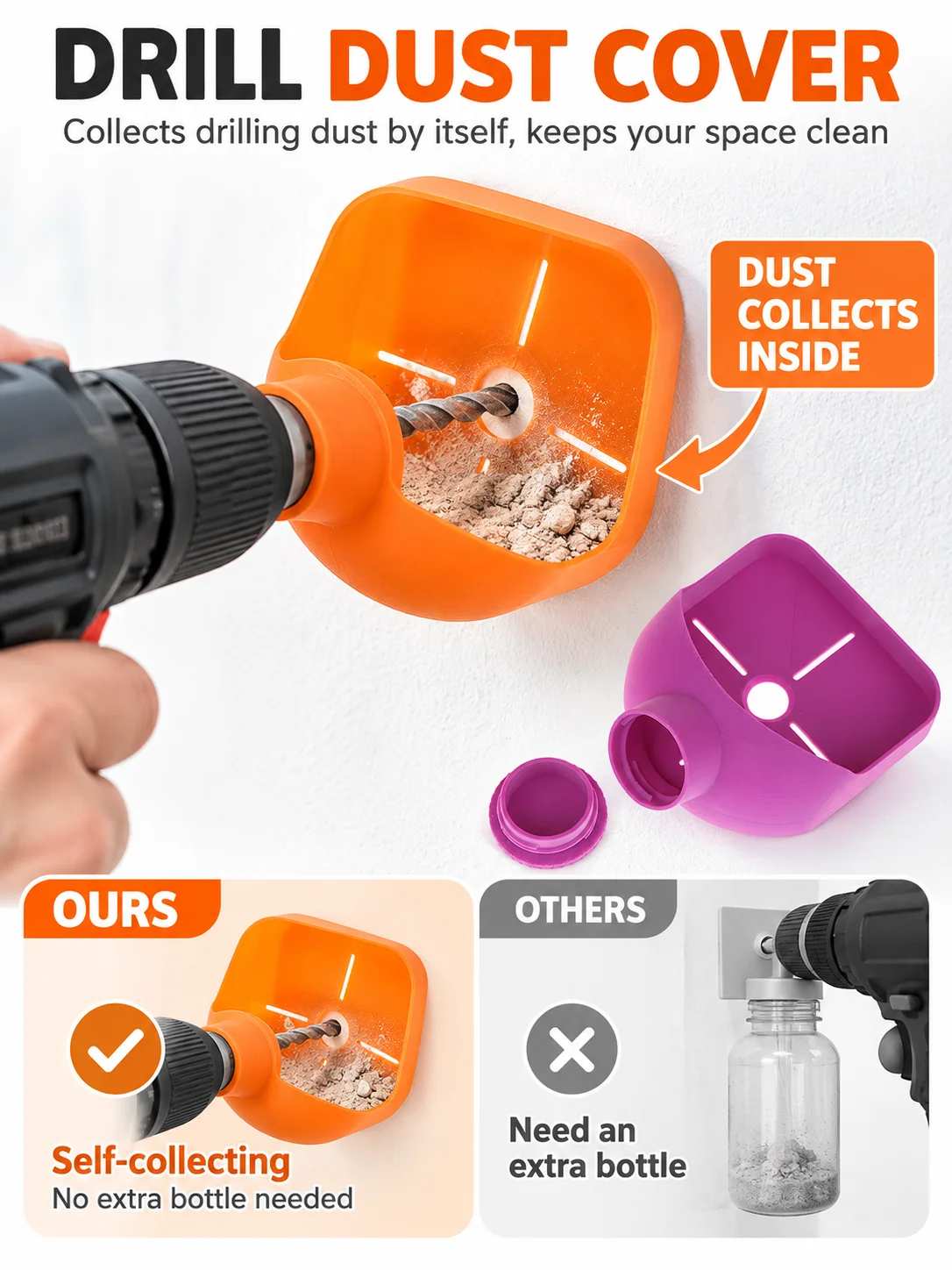 New Electric Drill Dust Collector, Impact Hammer Drilling Dust Cover, Reusable Dustproof Power Tool Accessor