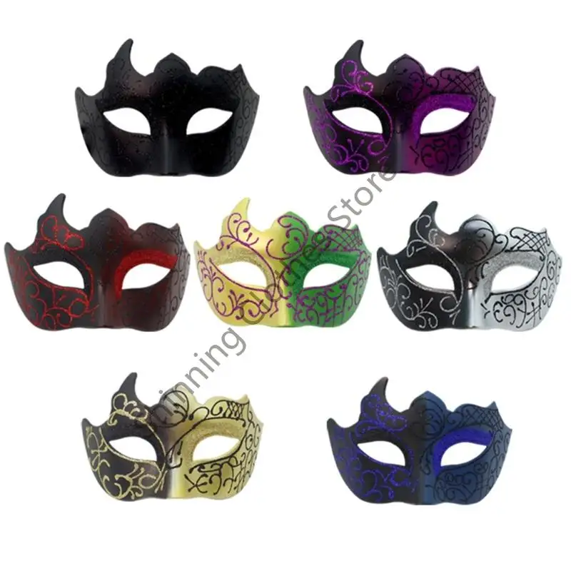 M68A 2 ชิ้นหน้ากากพลาสติกสำหรับคู่รักปาร์ตี้ Venetians Carnival อุปกรณ์เสริม