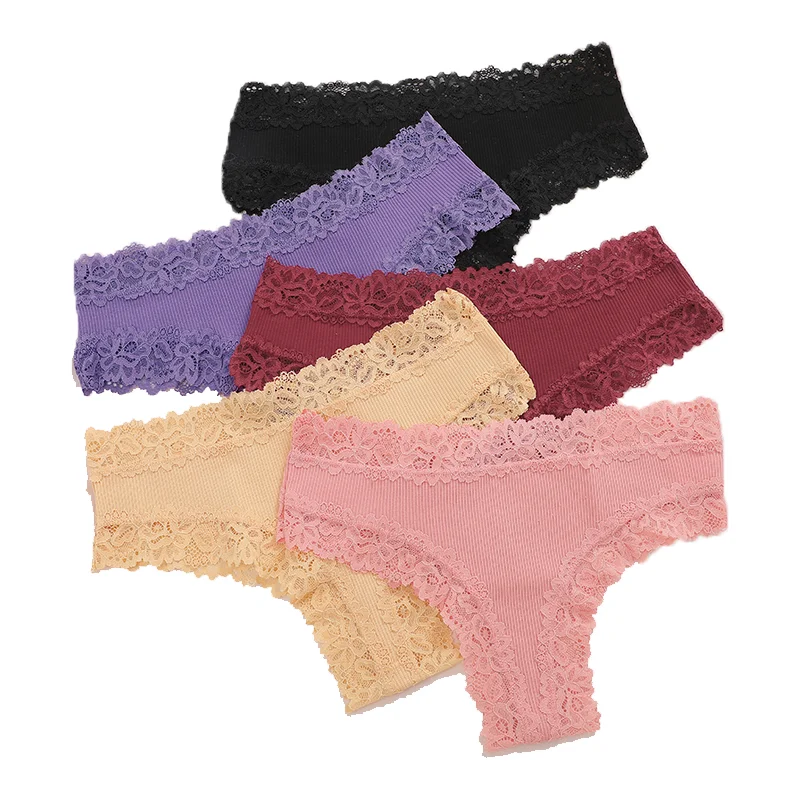 3Pcs Women Cotton Panties Sexy Lace Intimate Brazilian Underwear Female  Trendy Lace Briefs Female S