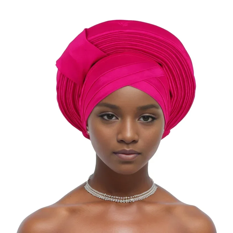 Auto Gele Headtie already Made 2025 Aso Oke Sego Gele Headtie African Hats Turbans Femme Fashion Bonnets Head Wraps High Quality