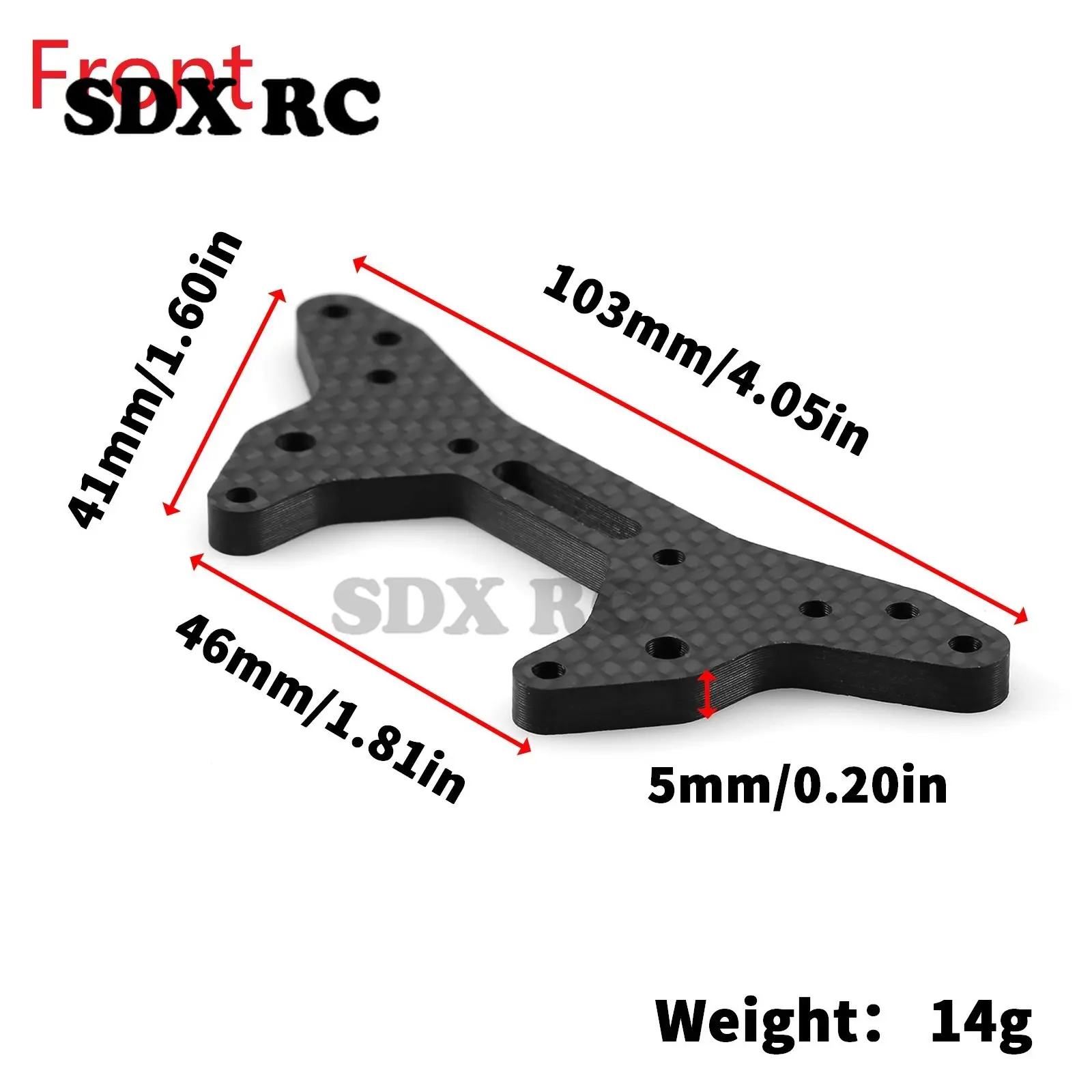 Torre de choque delantero y trasero de fibra de carbono para ARRMA 1/7, accesorios de piezas de actualización de coche RC, infrarrojo ilimitado 6S