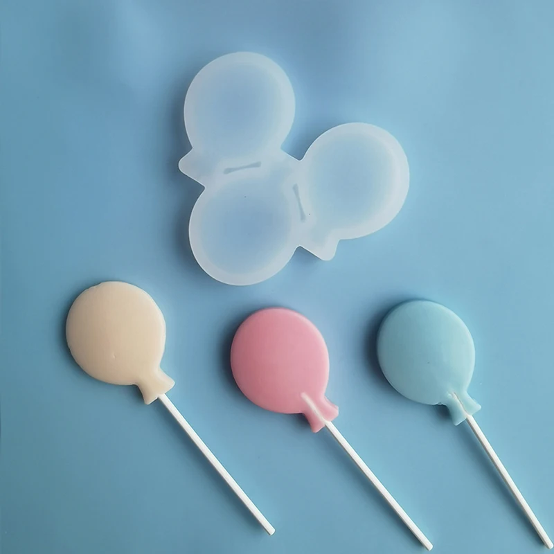 Balloon Design Lollipop Silicone Mold Candy Cupcake Topper Model DIY Chocolate Fondant Mould Cake Decorating Tools Bakeware