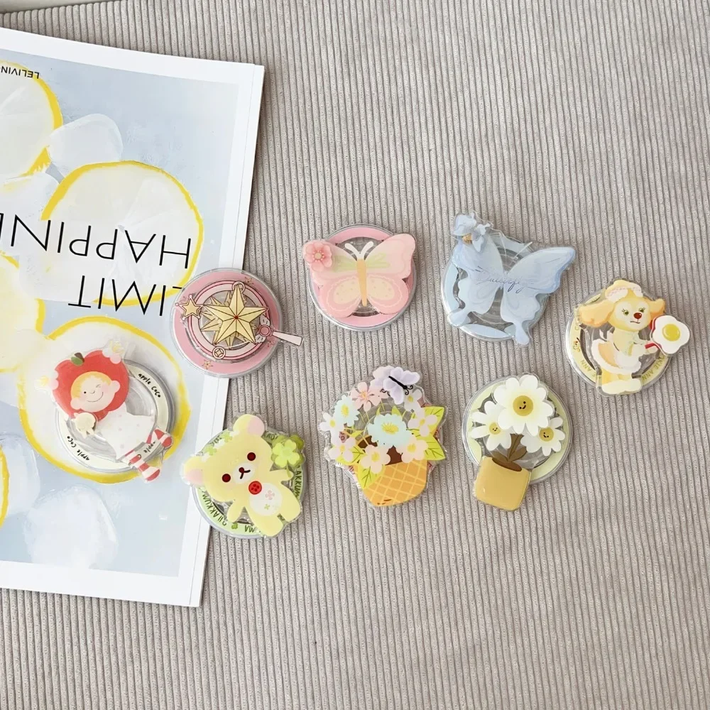 

Корейский мультяшный вращающийся цветок, вращающийся кронштейн, магнитный держатель для боеприпасов, чехол для телефона, подходит для IPhone, магнитный держатель