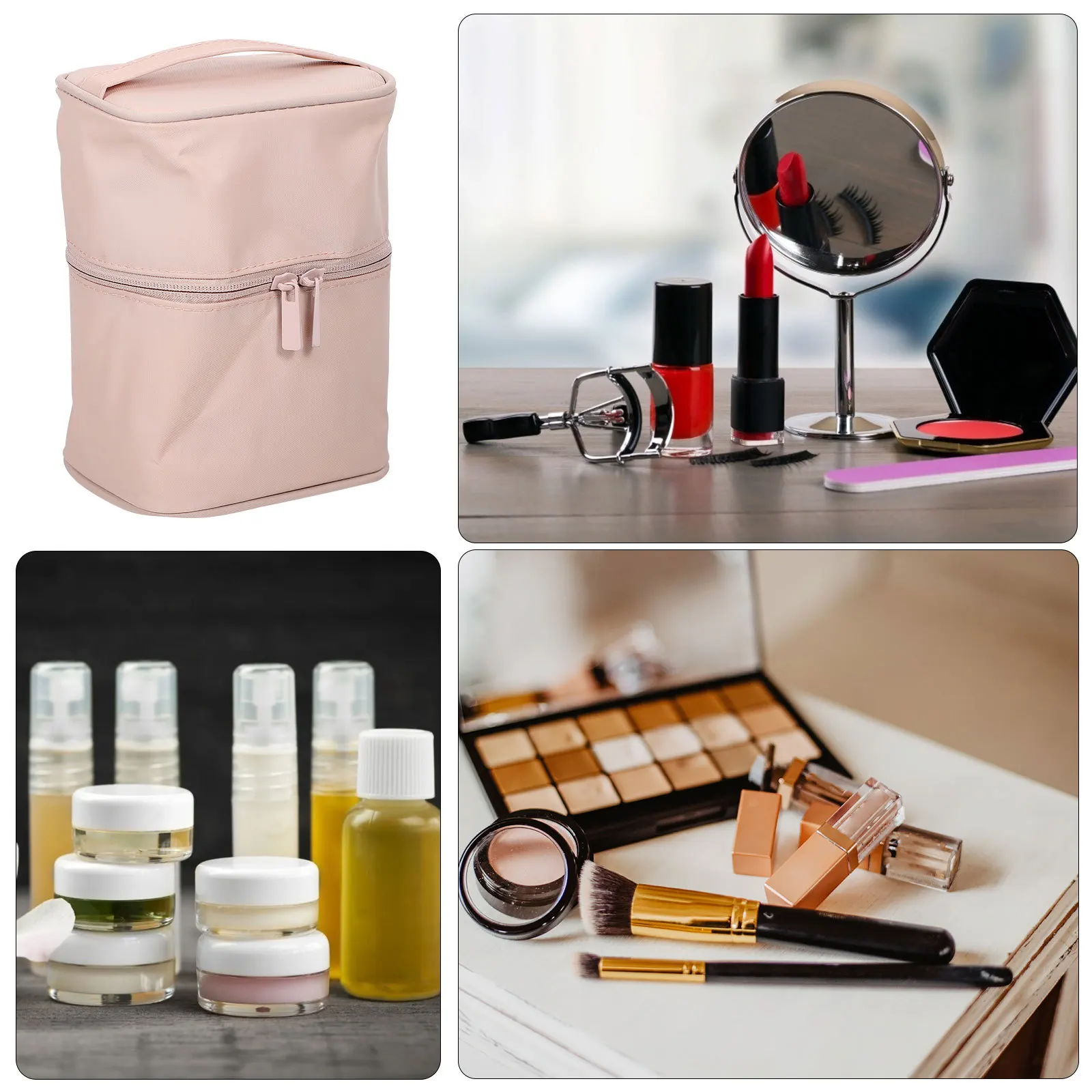 

Travel Makeup Large Capacity Bucket Style Portable Toiletries Pouch Organizer For Cosmetics Toiletries Jewelry Essentials