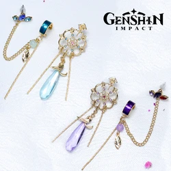 Juego Genshin Impact Scaramouche pendientes Wanderer Kunikuzushi Cosplay para mujer, cadena colgante, Clips para la oreja, tachuelas, pasamontañas, regalo de joyería