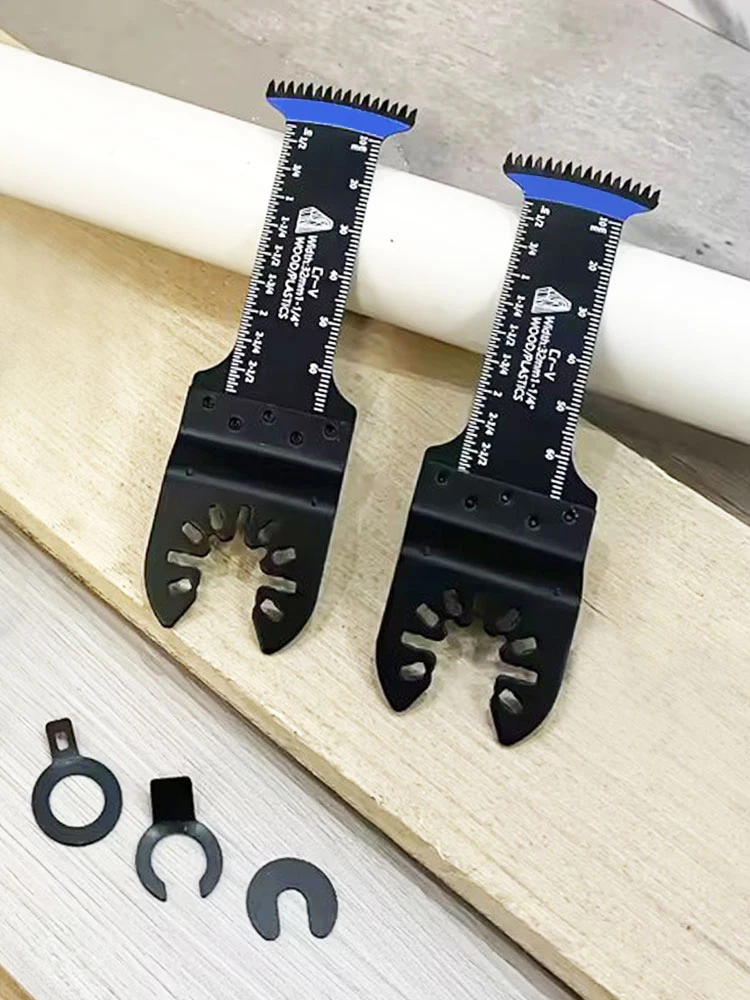 

BRSCHNITT 5PCS Oscillating Saw Blades Extra-Long Reach Arc Edge CRV Clean Cut Japanese Tooth for Wood Plastic Multitool Blades