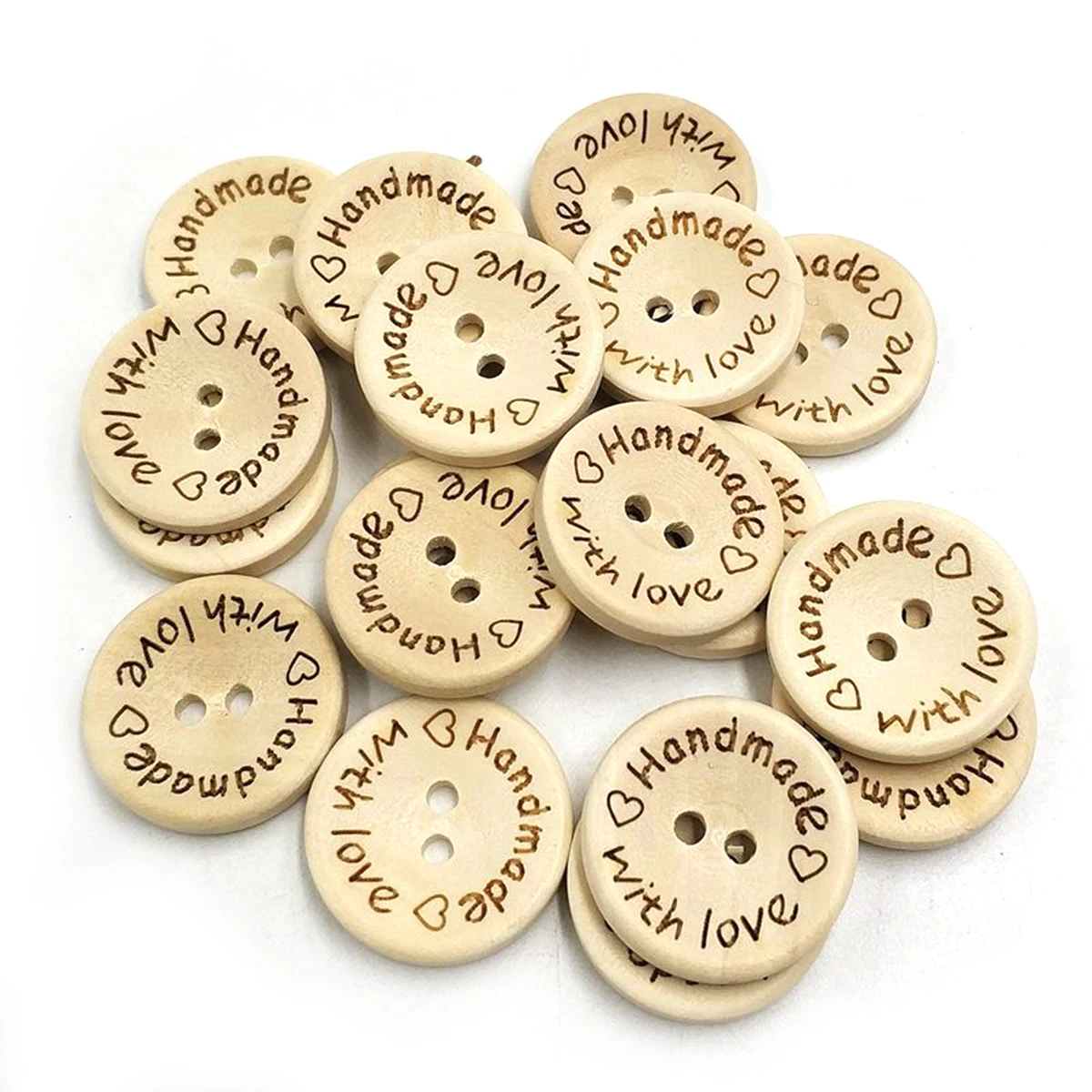 

100Pcs Natural Wood Buttons 15Mm Round 2 Eye Buttons for Sewing DIY Clothing Crafts Knitting Scrapbook Decoration Accessories