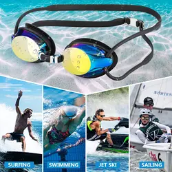 JSJM New Adults Professional Competition Swimming Goggles Anti-Fog UV Protection Waterproof Silicone Swimming Glasses Men Women