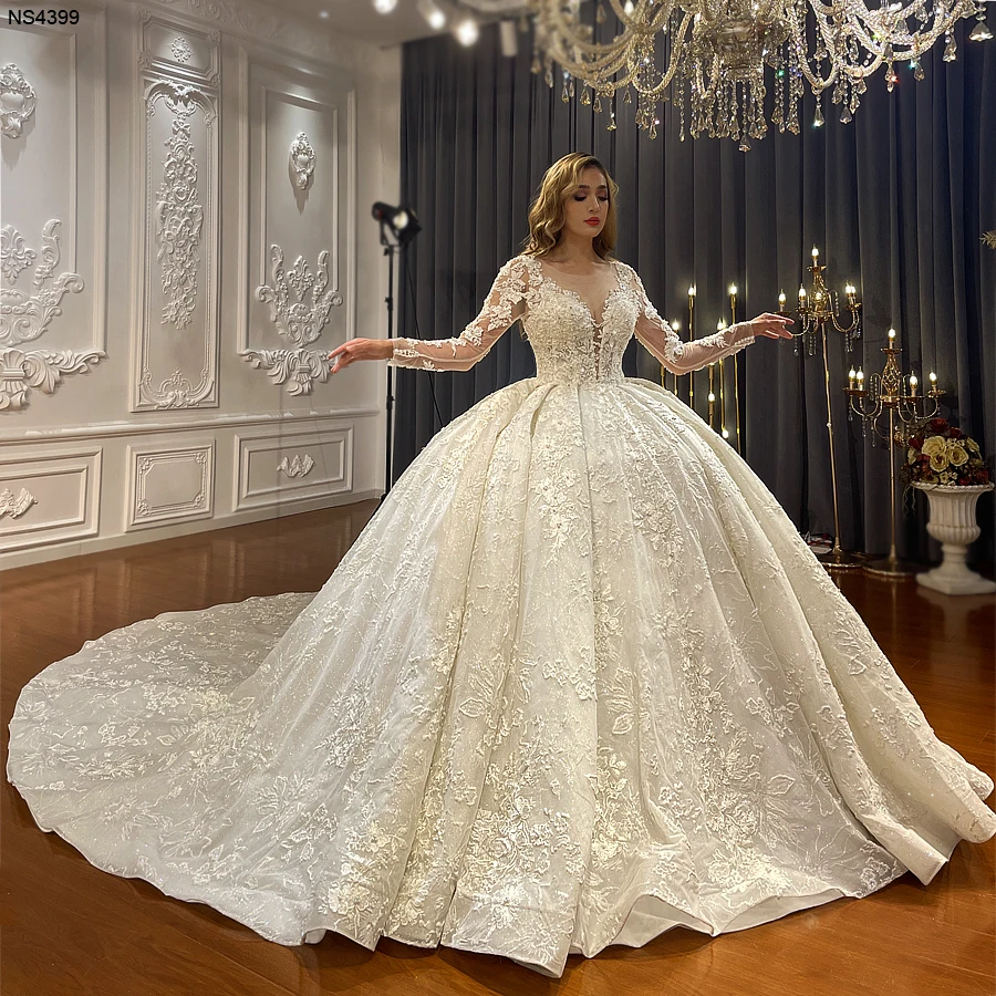 strapless open back dress Off The Shoulder Appliques Luxurious Wedding Dresses Princess Ball Gown Modern Bride Dress main image 0