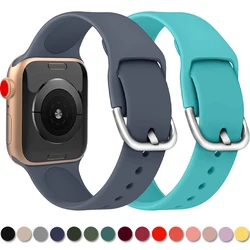 Sport Strap for Apple Watch Band Ultra 49mm 45mm 44mm 42mm Soft Silicone Replacement iWatch Series SE 8 7 6 5 4 3 for Women Men