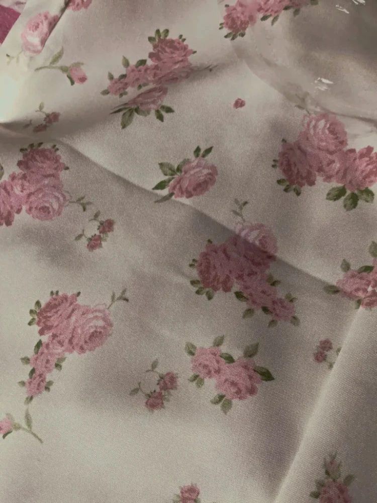 Short Sleeve Dresses Women Floral Mid-calf Drawstring Lovely Temperament Females Vintage Sweet Платье Женское High Waist Korean