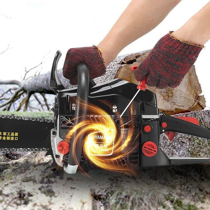 Professional Chainsaw Tree Cutting High Power Gasoline SawHand Held Chain Saw Cutting Wood Machine Garden Tools 5.2KW