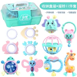 Infant rattle set Baby 0-1 years old Educational newborn Toothpaste Hand rattle Maternal and infant toy gift box