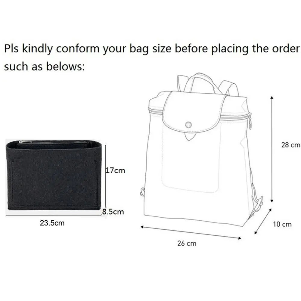 Portable Soft Handbag Insert Bag Confidential Felt Insert Bag Purse Liner Inner Bag Travel Bag Insert Pouch Outdoor Organizer