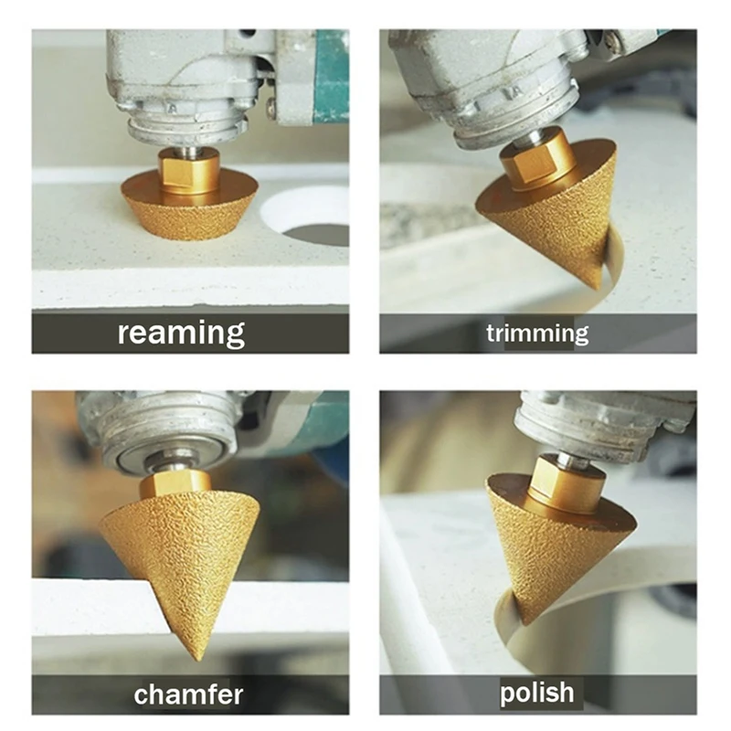 1 ชิ้น M14 เพชร Chamfer Bits Dia 38 มม.เครื่องตัดกระเบื้องหินอ่อนคอนกรีตรู