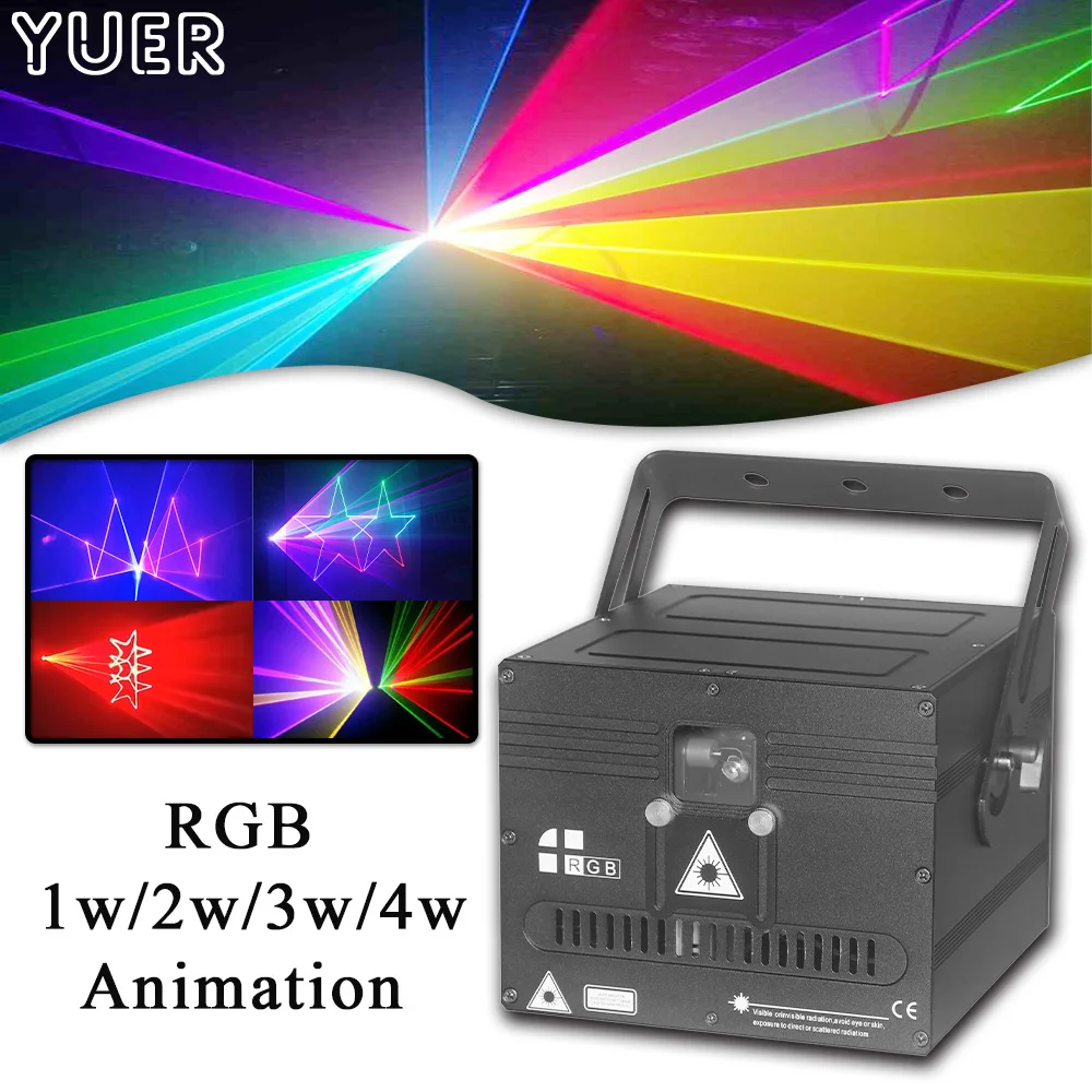 Full Color Animation 1w 2w 3w 4w Laser Projector 25Kpps Scanning Xmas Pattern With ILDA For Dj Disco Party Bar Stage Lighting