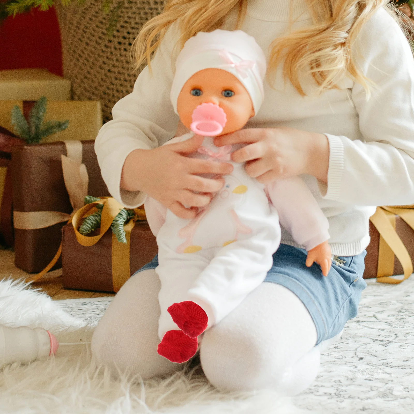 Babysocken, 45,7 cm, mehrfarbig, bequeme Passform, elegantes Design für Rollenspiele, Zubehör, Outfit, Socken-Set