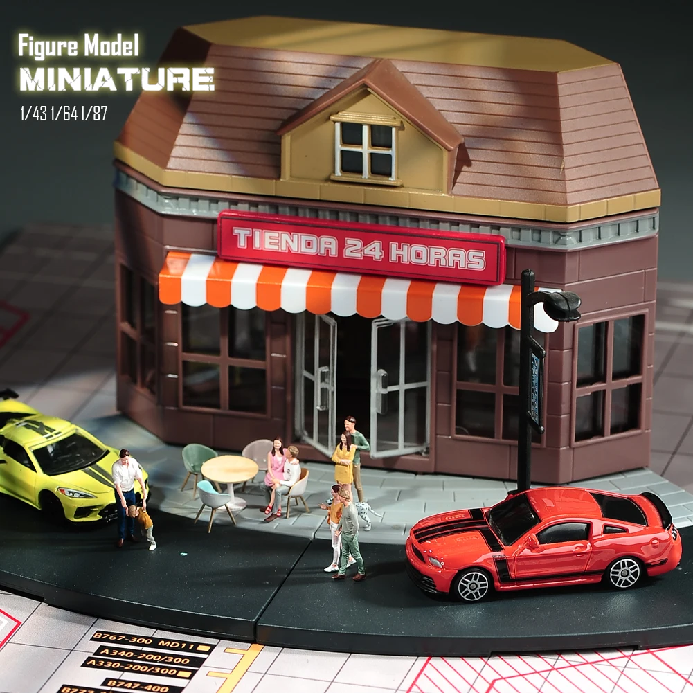 

Miniature Figurines 1/87 1/64 1/43 1/24 Couples Father and Son Street View Scene Props Figures Diorama Model Figurine Doll Toys