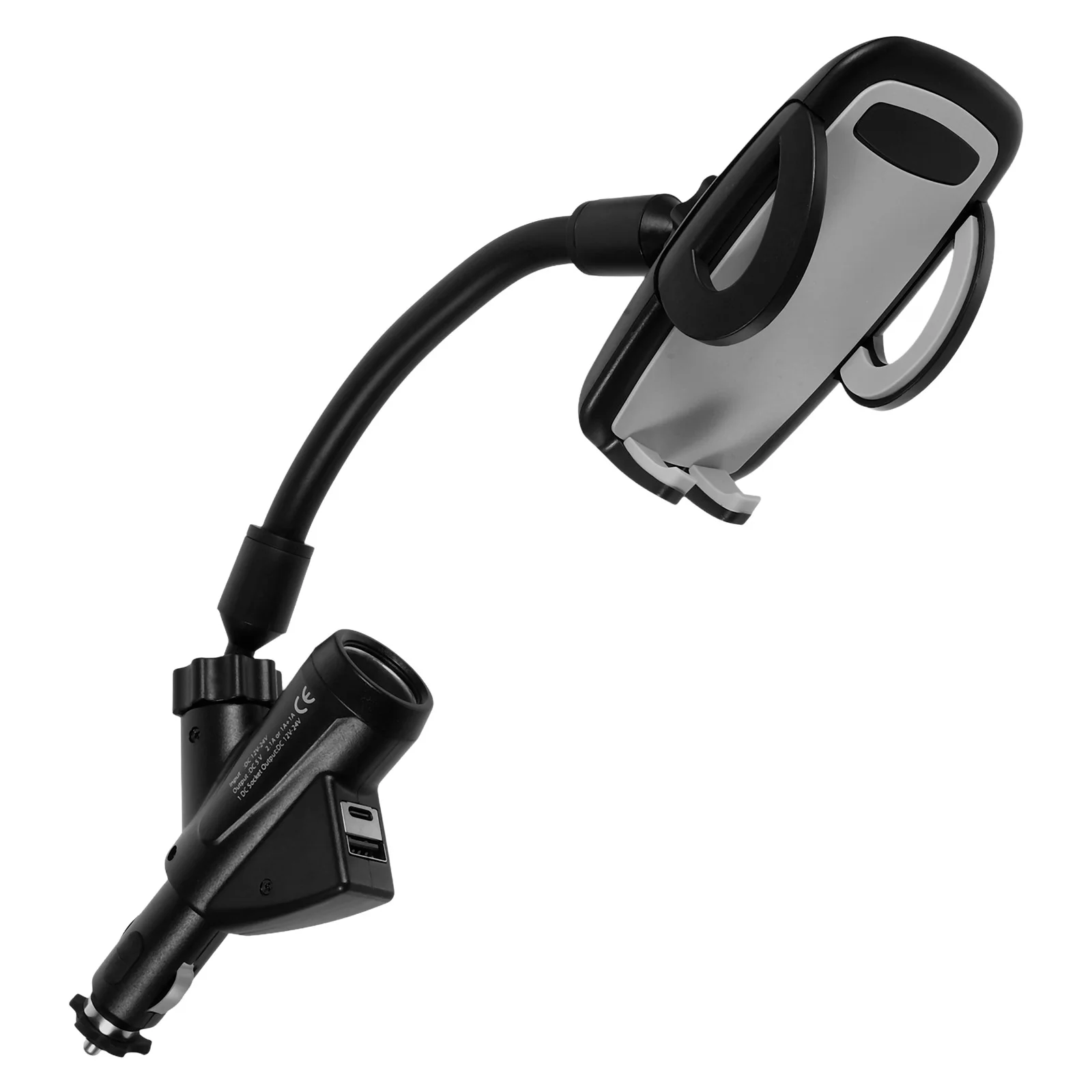 Dual USB Port Car Lighter Phone Bracket Portable Various Holder Mount Cell
