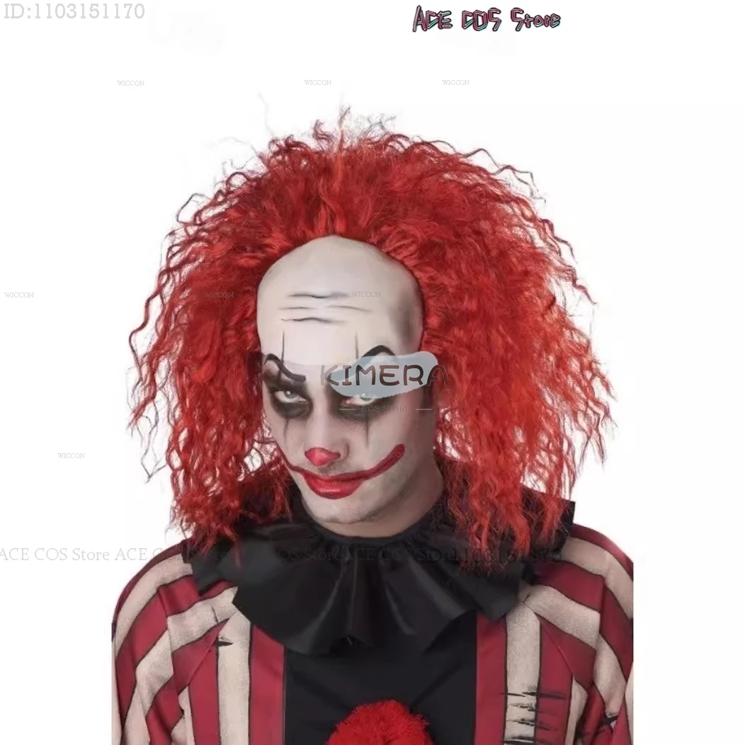 Halloween Horror Scary Clown Nightmere Party Creepy Killer Clown Cosplay Costume Red Wig Party Carnival Women Masquerade Outfit