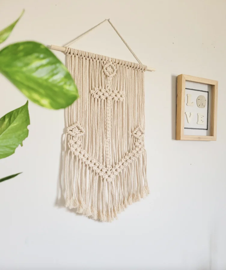 Macrame wall hanging, macrame anchor, nautical wall decor, anchor decor, beach vibes, nautical macrame, macrame decor, summer de