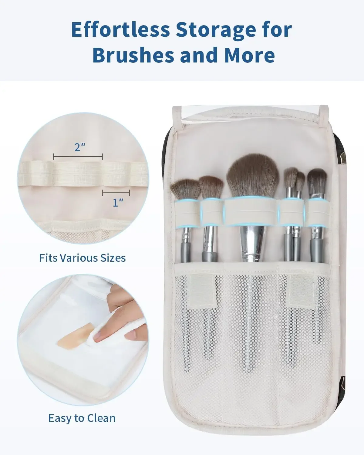 Afbeelding 5: WANDF reistoilettas voor dames, wijd open grote make-uptas met handvat, gezwollen make-up organizer voor toiletartikelen, cosmetica, A