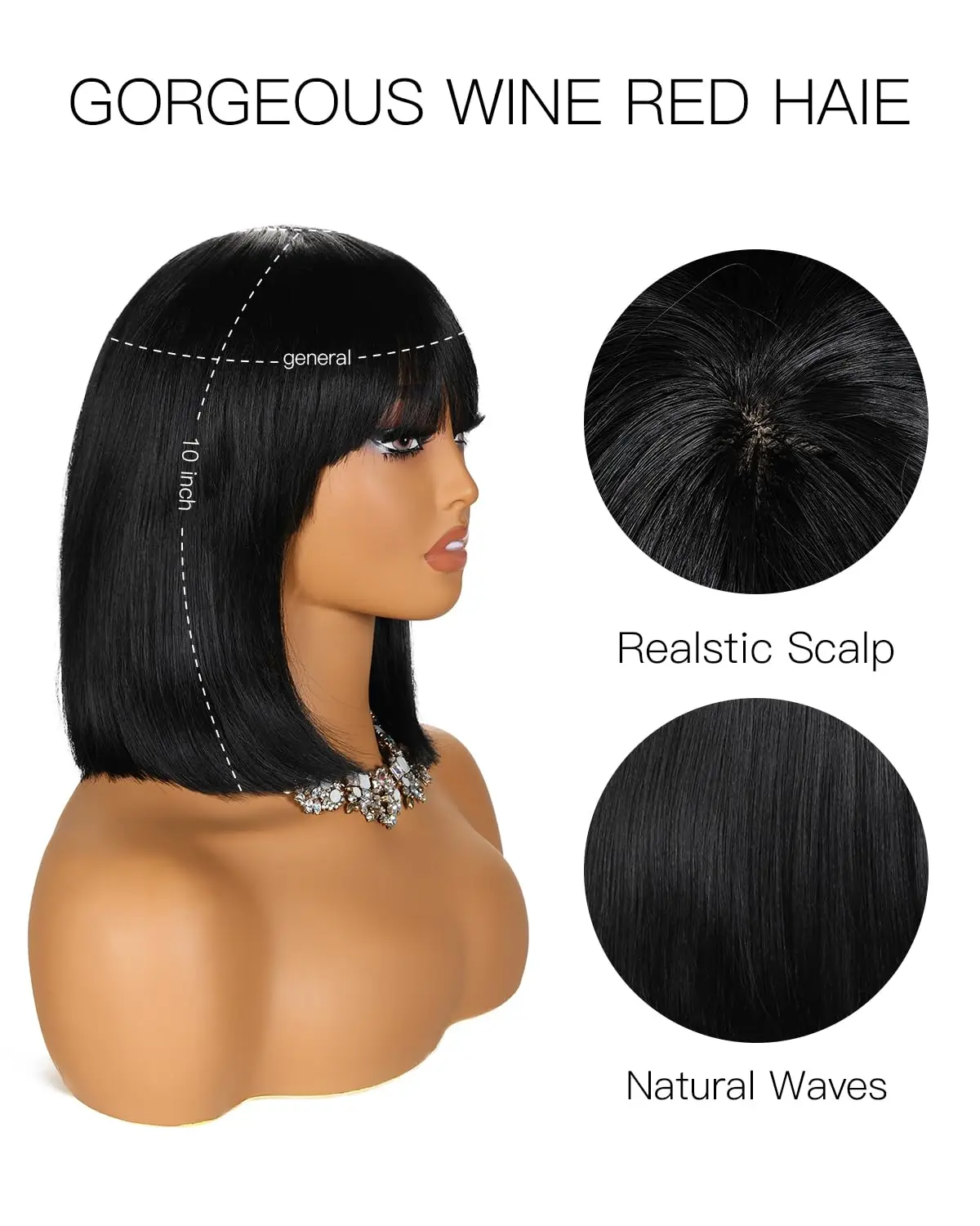 Peluca Bob de cabello humano sin pegamento, peluca Bob con flequillo, cabello humano liso 2x1, cierre de encaje transparente, pelucas Bob negras naturales de 12 pulgadas