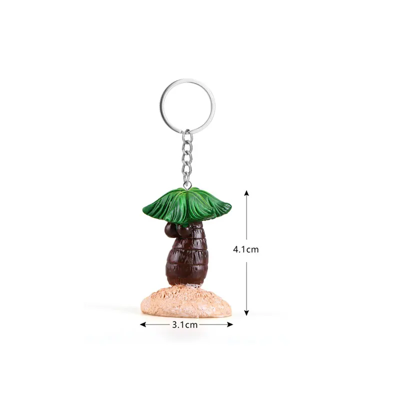 Novelry Cute Dolphin In Spindrift Keychain Women Girls Beach Castle Lighthouse Coconut Tree Key Ring On Bags Wedding Party Gift