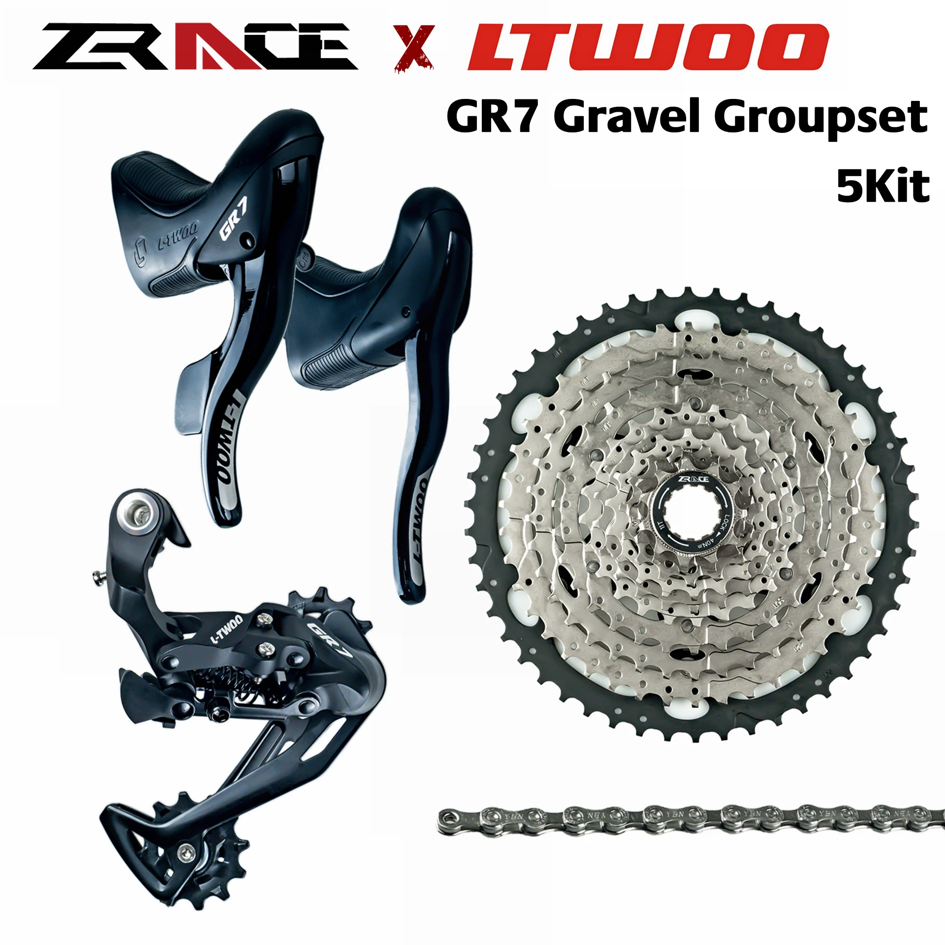 LTWOO GR7 1x10 Speed, 10s Road Groupset, R/L Shifter + Rear Derailleurs + ZRACE Cassette, gravel-bikes Cyclo-Cross