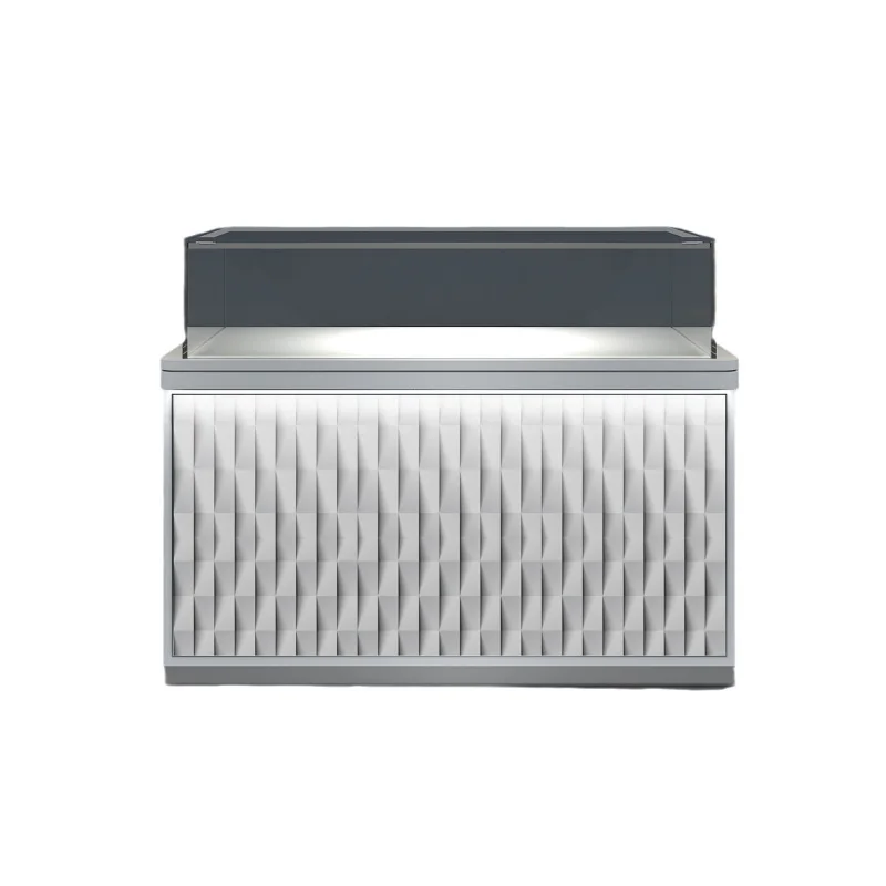 Customized. White Texture Series Transparent Glass Cabinet Jewelry Glasses Watch Toy Valuables Display Cabinet