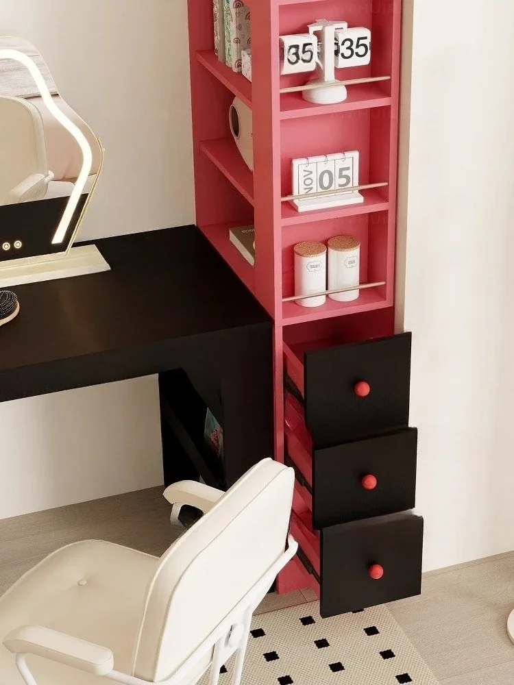 Retro wind cabinet, living room home display cabinet, bedroom narrow side cabinet combination